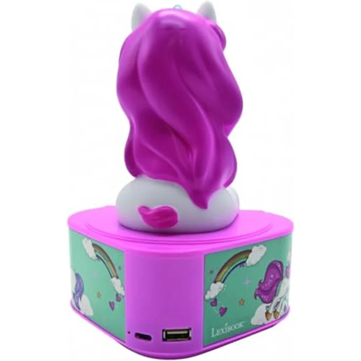 Lexibook Bluetooth Speaker met een Unicorn, tragbarer Lautsprecher mit integrierter Einhornfigur und Bluetooth-Funktion, bunt – Bild 2