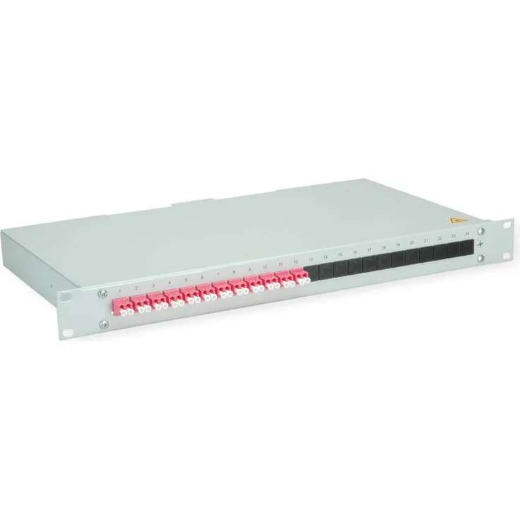 Telegärtner BASIS LWL-Panel, 12x LC Duplex Kupplungen, violett, OM4, 1HE