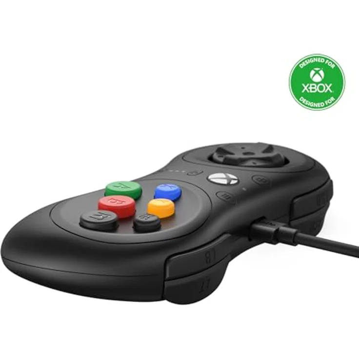 8bitdo M30 Gaming Controller, offiziell lizenziert für Xbox Series X, Xbox One und Windows, kabelgebunden mit 3,5-mm-Audiobuchse, Schwarz – Bild 2