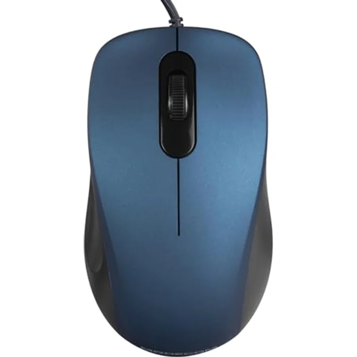 Modecom MC-M10S, Kabelgebundene USB Silent Computermaus in Blau, Ergonomisches Design für Büro & Home Office, 1200 DPI Sensor – Bild 1
