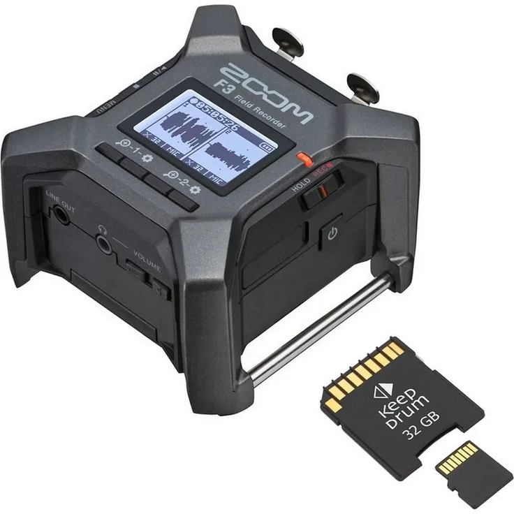Zoom Audio F3, Multitrack Field Recorder mit 32GB Speicherkarte, 2-Spur Aufnahme, 32bit/192kHz, Bluetooth-fähig
