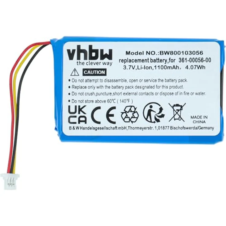 vhbw Akku kompatibel mit Garmin Camper 770 LMT-D, Lithium-Ionen, 1100 mAh, 3,7 Volt, wiederaufladbar mit Kurzschluss- und Überhitzungsschutz – Bild 3