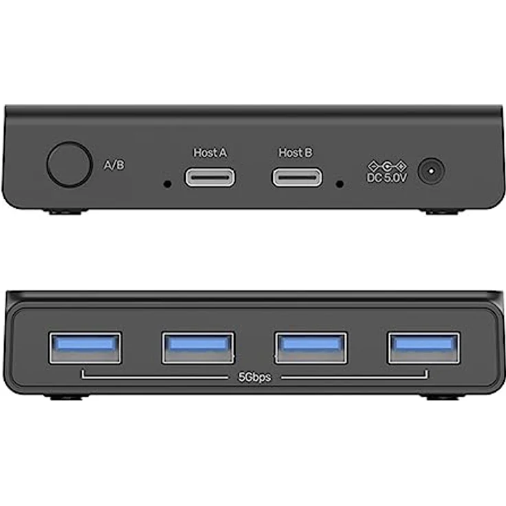 Unitek 7 Port aktiver KVM-Switch | H1310A | Anschlüsse: 3,5 mm Buchse, USB-C, USB-A | Durchsatz: 5 Gbps | 4 x USB-A-Anschluss | 2 x USB-C-Anschluss | Kabellänge: 1M – Bild 4