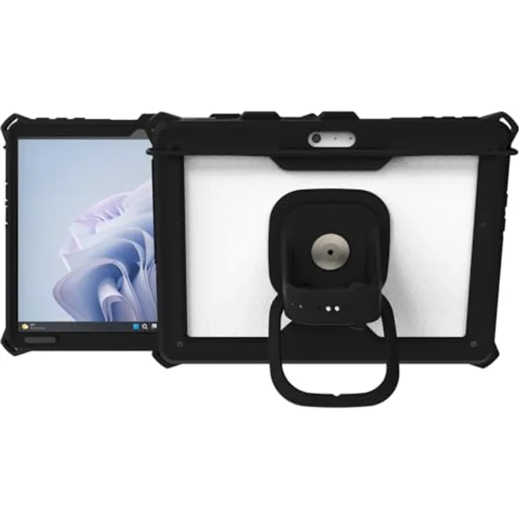 The Joy Factory aXtion Go MP Tasche für Surface Pro 9 (CWM344MP), stoßfeste Militärqualität, verstellbare Handschlaufe, schwarz.