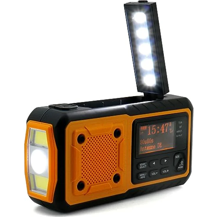 Soundmaster DAB112OR DAB+ UKW Notfall SOS Digitalradio Solar Dynamo Bluetooth LED Li-Ion Akku – Bild 2