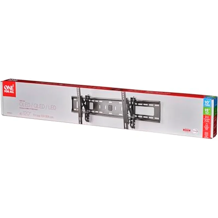 One For All WM4920, Neigbare JUMBO TV-Wandhalterung für 42-120" (107-305 cm), 75 kg, Schwarz, VESA 100x100 - 900x600, 10° Drehung – Bild 8