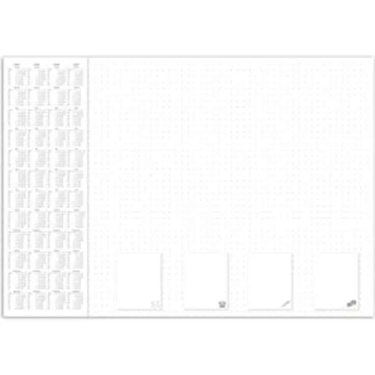 RNK Schreibunterlage 46647, dotted, weiß, Papier, gepunktet, 30 Blatt mit Kalender 60 x 42cm