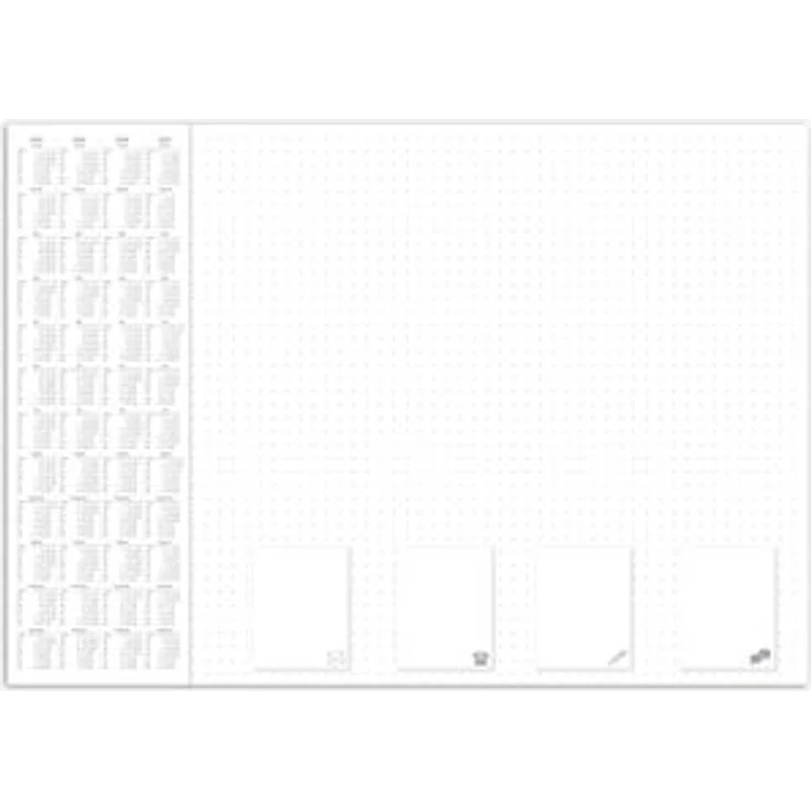 RNK Schreibunterlage 46647, dotted, weiß, Papier, gepunktet, 30 Blatt mit Kalender 60 x 42cm – Bild 1