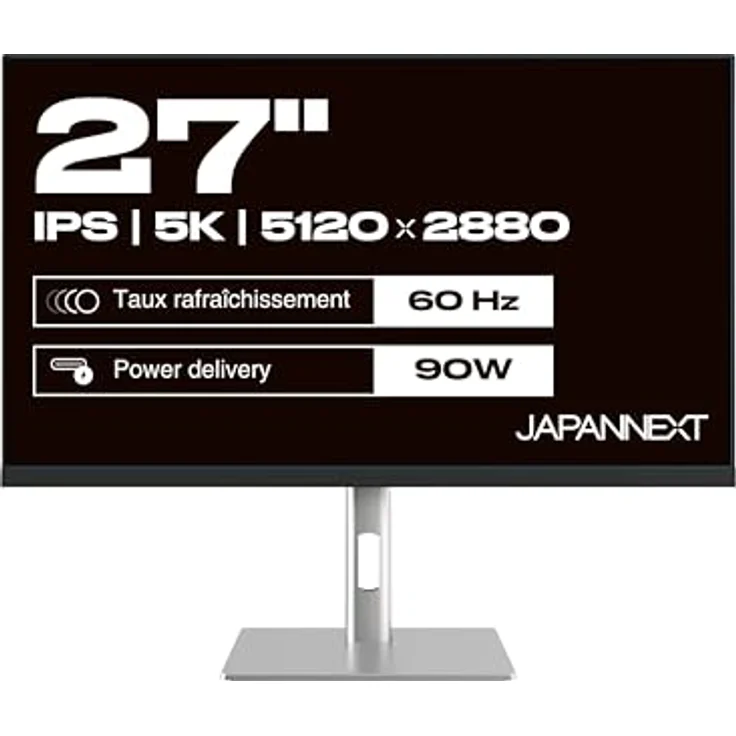 JapanNext JN-IPS275K-HSPC9, 27" IPS 5K Monitor mit HDR, USB-C-Laden (90W), Höhen- & Neigungsverstellbar, integrierte Lautsprecher, 100% sRGB, G-Sync/FreeSync, 2 Jahre Garantie – Bild 2