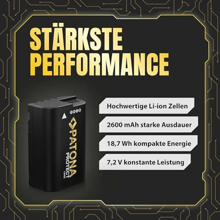 PATONA Protect V1 Akku DMW-BLK22, 2600mAh, 18.72Wh, 7.2V, kompatibel mit Panasonic Lumix S-Serie und GH-Serie, hitzebeständig, sicher und langlebig – Bild 5