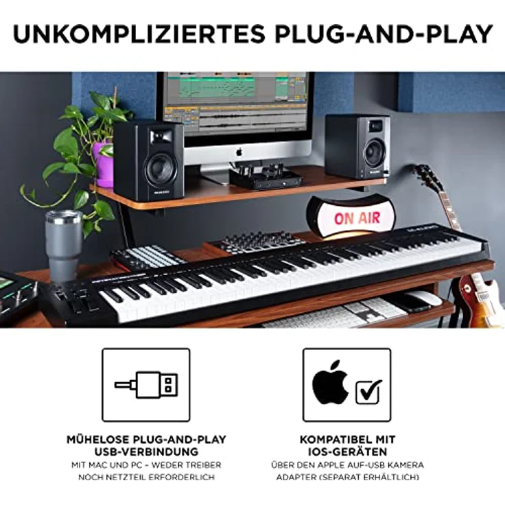 M-Audio Keystation 88 MK3 – MIDI Keyboard Controller mit 88 halbgewichteten Tasten für die Kontrolle über virtuelle Synthesizer und DAW-Parameter – Bild 4