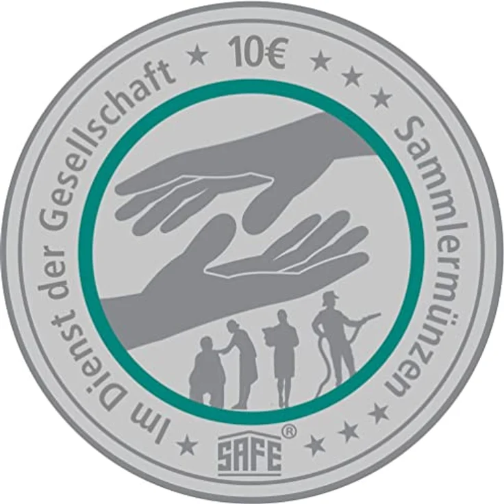 Schwäbische Albumfabrik Premium-Münzenalbum 10 Euro Pflege, lederähnliches Material mit Metallplakette, Thema "Im Dienst der Gesellschaft" 2022–2026 – Bild 4