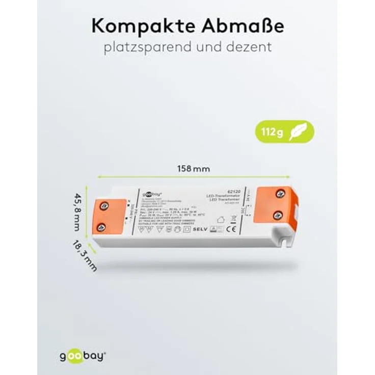 Goobay LED-Trafo 24 V (DC)-30 W Dimmbar, 24 V DC für LEDs bis 30W Gesamtlast – Bild 4