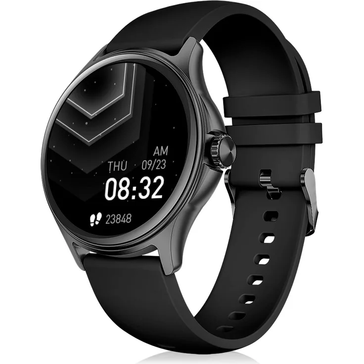Niceboy WATCH Pixel 2, Smartwatch und Fitnesstracker für Unisex, biometrische Datenüberwachung, Carbon Schwarz