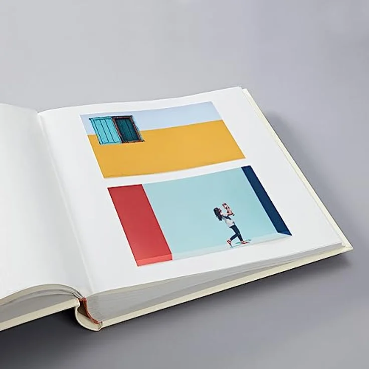 Semikolon 351099 Jumbo Album – 30x30 cm, 100 Seiten cremefarben, für 10x15 Fotos, mit Pergaminpapier – black schwarz – Bild 3