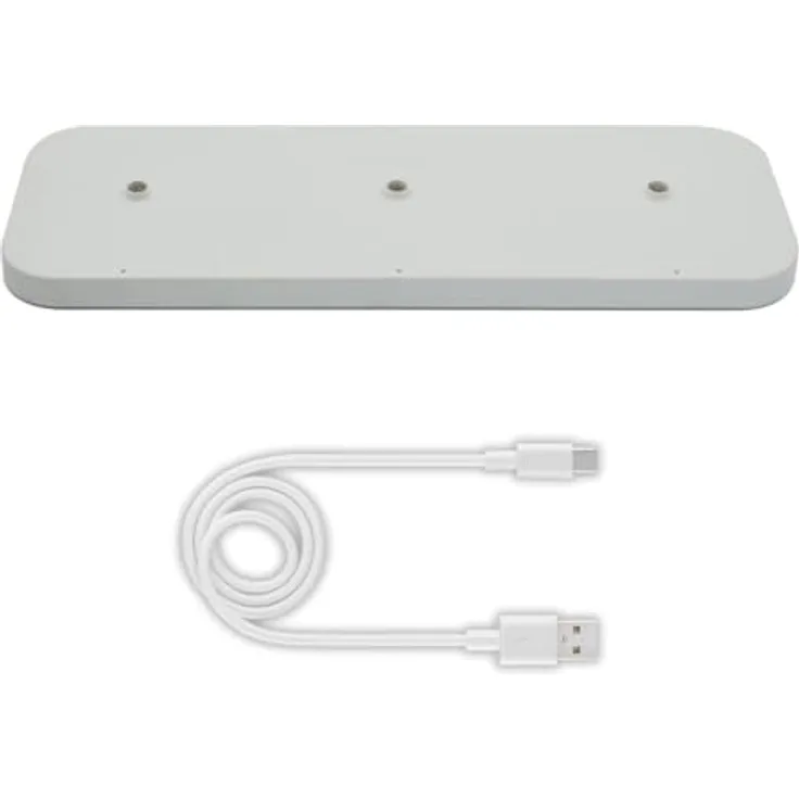 Enovalite 3er Ladestation ELED900400, für Akku-Tischleuchten, kompakt, weiß, mit Statusleuchten und magnetischem Halt