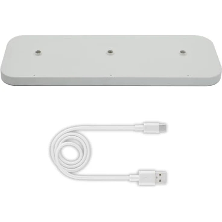 Enovalite 3er Ladestation ELED900400, für Akku-Tischleuchten, kompakt, weiß, mit Statusleuchten und magnetischem Halt – Bild 1