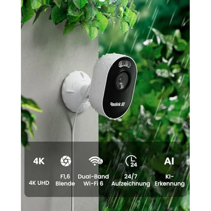 Reolink Lumus Pro 4K Wi-Fi 6 Überwachungskamera Aussen, Dual-Band Wi-Fi, Farb-Nachtsicht, 24/7-Aufzeichnung, intelligente Erkennung, wetterfest, Plug-In – Bild 2