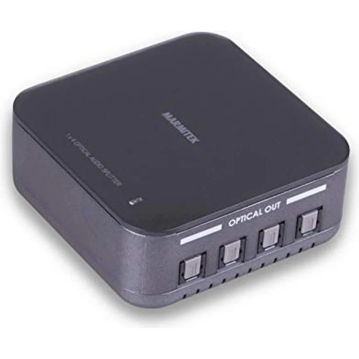 Toslink Splitter - Marmitek Split TS14 - Audio Verteiler - Optisches - 1 ein / 4 aus - 192 kHz sampling rate - Dolby Digital - DTS - SPDIF Weiche - keine Qualitätsverlust durch eingebaute Verstärker – Bild 1