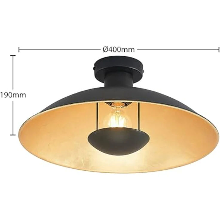 Lindby Deckenlampe 'Narisara' (Modern) in Schwarz aus Metall (1 flammig, E27) - Wohnzimmerleuchte mit gemütlicher Atmosphäre – Bild 5