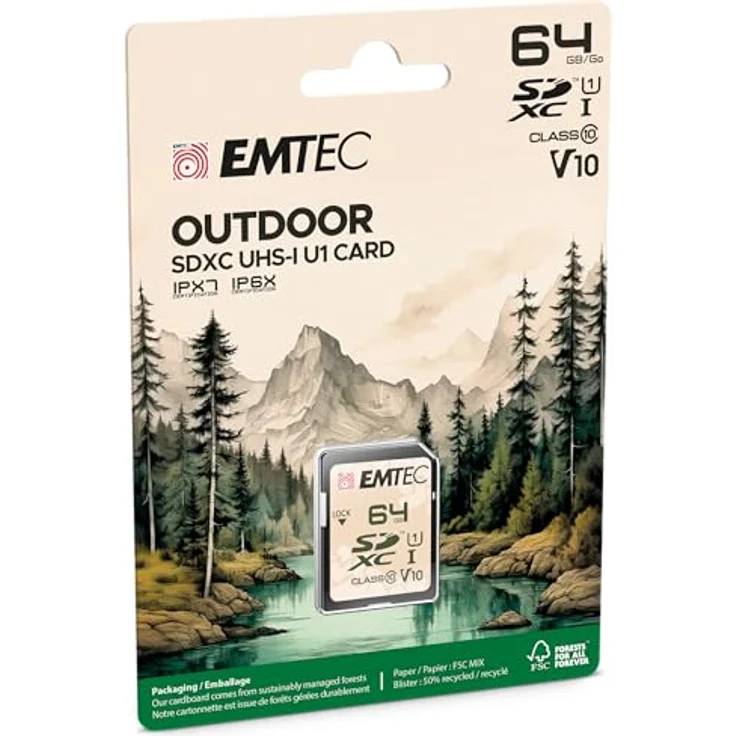 Emtec SD 64 GB UHS-I U1 V10 Outdoor, SD-Karte speziell für Outdoor-Aktivitäten, grün – Bild 2