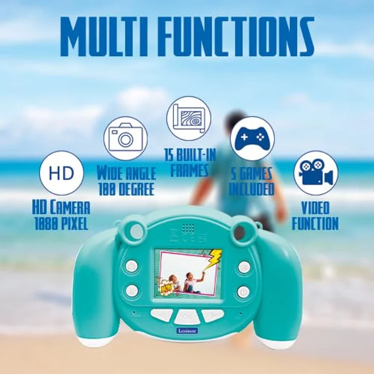 Lexibook StarCAM DJ080, Kinderkamera mit 2" LCD-Display, Foto-, Video- und Audiofunktionen, 32GB SD-Karte, 15 Filter und 5 Spiele – Bild 2