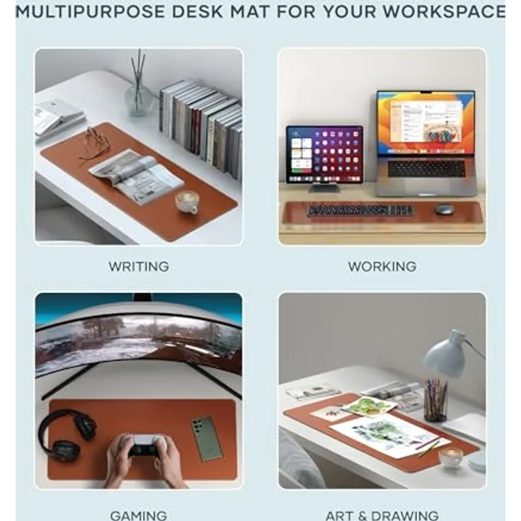 Satechi Vegan-Leather Premium Desk (XL), Mausmatte aus umweltfreundlichem Material, braun – Bild 4