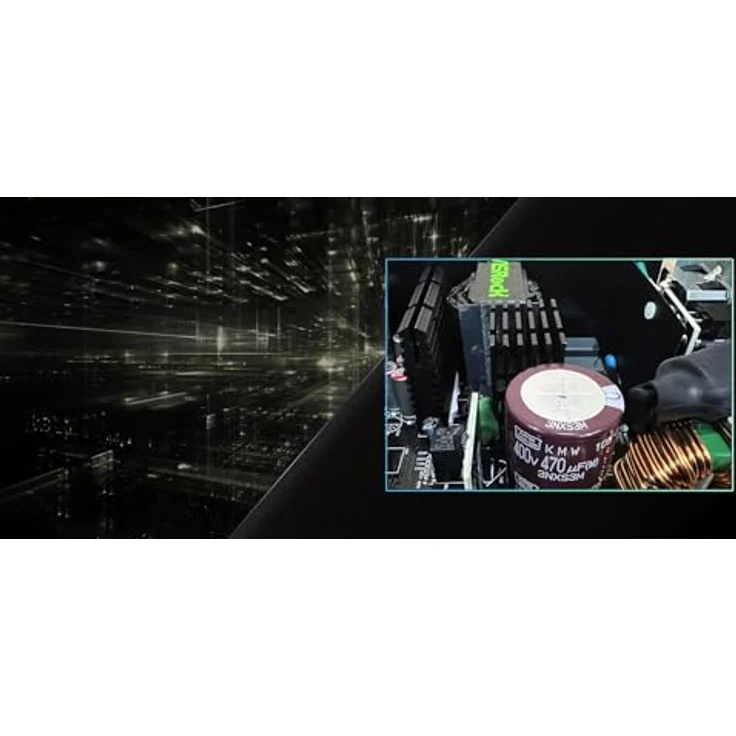 AsRock Steel Legend Netzteil 650W 80+ Gold, PC Netzteil mit modularem Kabelmanagement und aktiver Kühlung, Schwarz – Bild 6