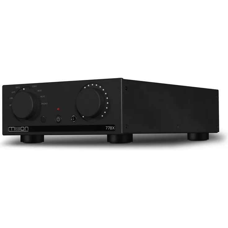 Mission 778X Audioverstärker, Vollverstärker mit 2 x 65 Watt, Phono-Eingang und Bluetooth 5.0, Schwarz