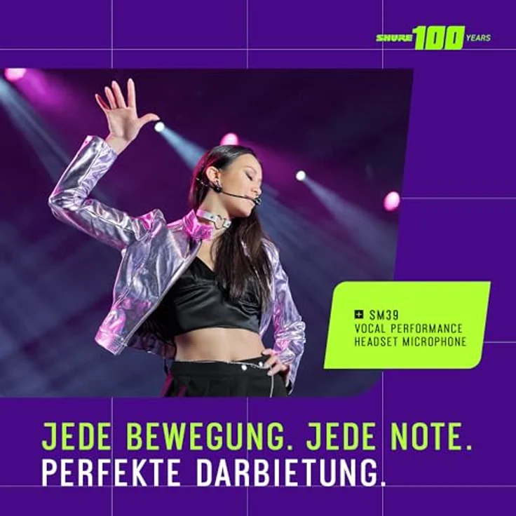 Shure SM39-TQG, Kardioid-Kopfbügelmikrofon für Sprach- und Performance-Anwendungen, TA4F-Anschluss, überlegene Klangqualität mit 20 dB Off-Axis-Unterdrückung – Bild 3