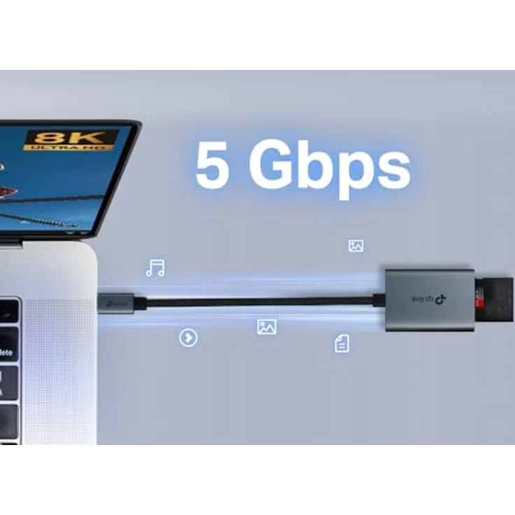 TP-Link UA440C USB Type-C auf SD-Kartenleser, 3 × schnellere Datenübertragung, unterstützt Karten bis 2 TB, kompatibel mit Mac, Windows, iPadOS, iOS, Android und Linux – Bild 5