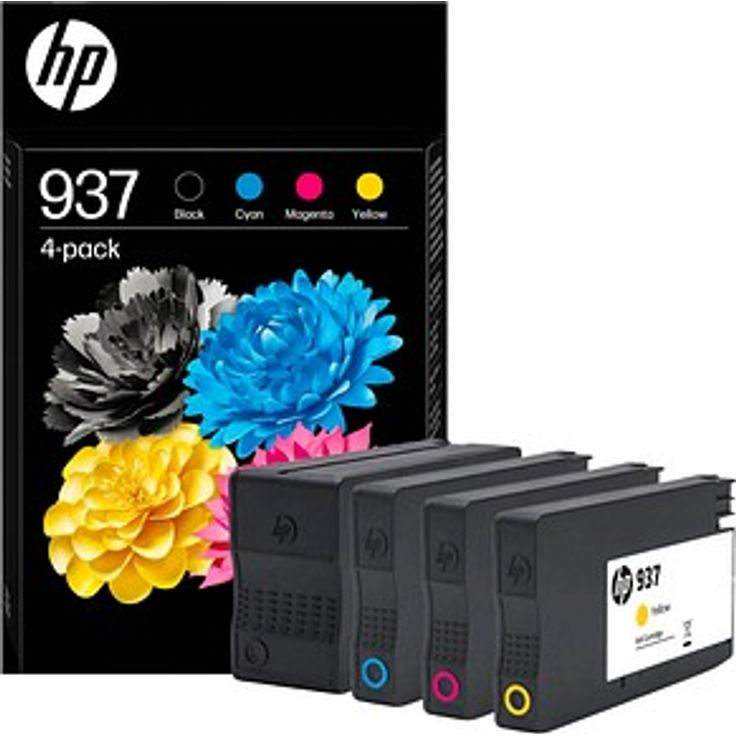 HP 937 (6C400NE) Druckerpatronen 4er-Set, schwarz, cyan, magenta, gelb mit hoher Druckleistung