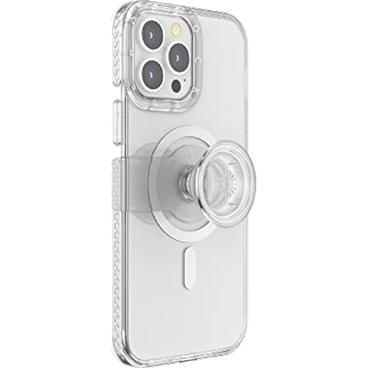 PopSockets: PopCase für MagSafe - Hülle für iPhone 13 Pro Max mit Abnehmbarem PopGrip Slide Sockel und Griff mit Austauschbarem Top - Clear