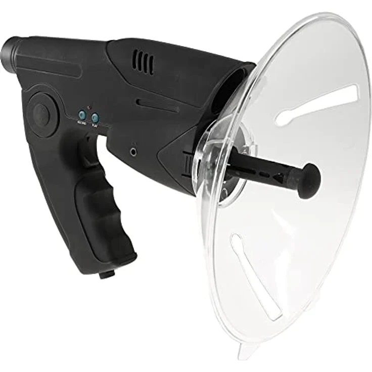 Chilitec Parabol-Richtmikrofon PRM-1, mit Kopfhörer und Aufnahmefunktion, Schwarz – Bild 4