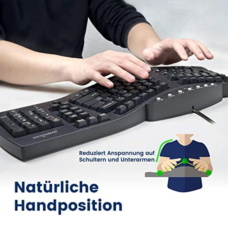 Perixx PERIBOARD-512 - Tastatur - USB - QWERTZ - Deutsch - Schwarz (11523) – Bild 3