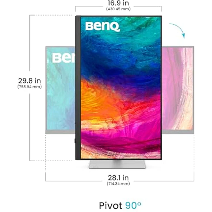BenQ PD3226G 32" 4K UHD Monitor für Designer, 144Hz, IPS, 95% P3, 100% sRGB, Thunderbolt 4, KVM, reflexionsfreies Nano Matte Panel, höhenverstellbar – Bild 4