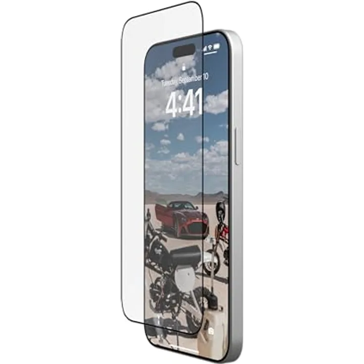 URBAN ARMOR GEAR PLUS Tempered Glass Displayschutzglas Apple iPhone 15 Pro Max [9H zweifach gehärtetes Glas, Anti-Fingerabdruck, Inkl. Montagekit, 0,33mm dünn, Ultra klar]