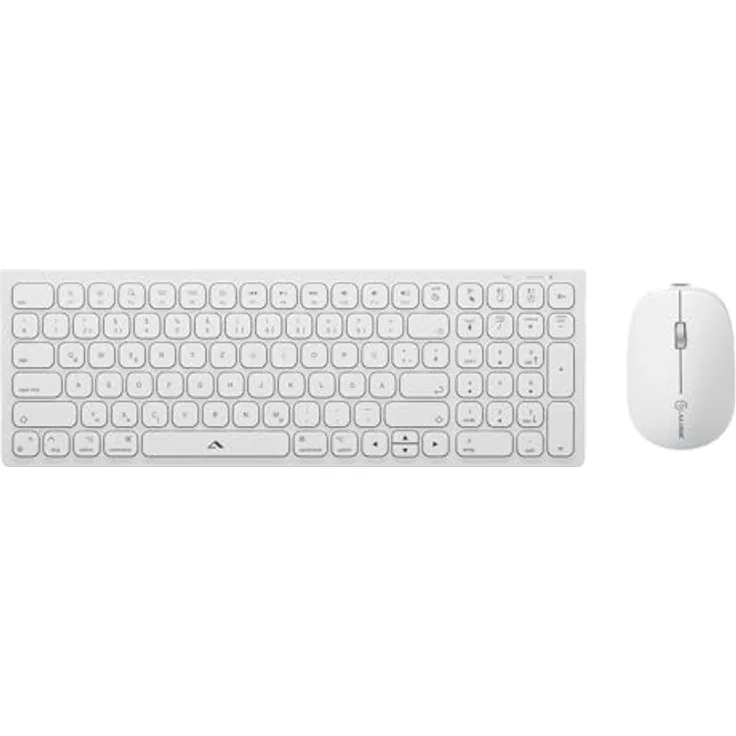 Alogic Echelon Compact USB-C B Tastatur + Maus Set für Mac, kabellos, weiß, ergonomisches Design, Bluetooth 3.0/5.0, wiederaufladbar