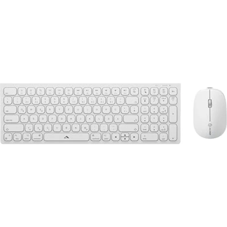 Alogic Echelon Compact USB-C B Tastatur + Maus Set für Mac, kabellos, weiß, ergonomisches Design, Bluetooth 3.0/5.0, wiederaufladbar – Bild 1
