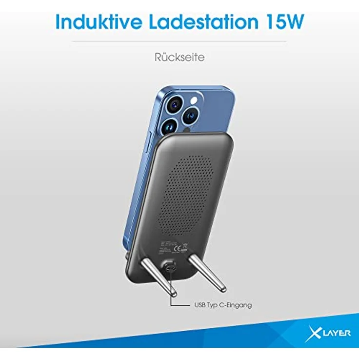 Xlayer Induktive Ladestation 15W Qi-zertifiziert Dark Grey – Bild 5
