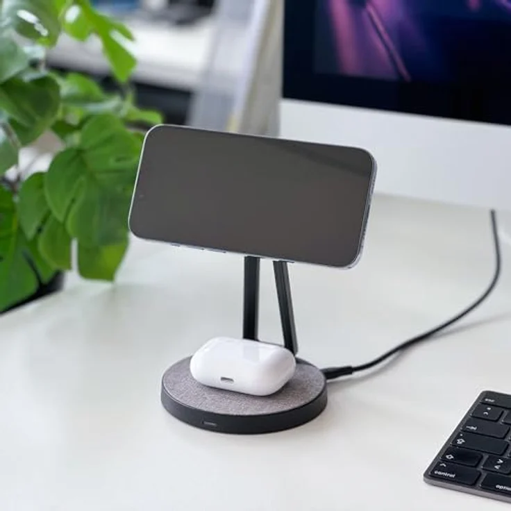 XLayer MagFix Pro 2-in-1 Ladestation Apple Wireless Charger I Standby I Magsafe Kompatibel I Magnetisch I Ladegerät I kabelloses schnelles Laden von iPhone 15 14/13/12/11 Pro Max Plus, AirPods – Bild 3