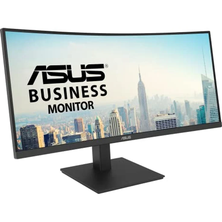 ASUS Business VA34VCPSN | 34 Zoll UWQHD Curved Monitor | 21:9 VA Panel, 3440x1440, 100 Hz, Rahmenlos, ergonomisch | DisplayPort, HDMI, USB-Hub, RJ45, 65W USB-C, Speaker, Schwarz – Bild 3