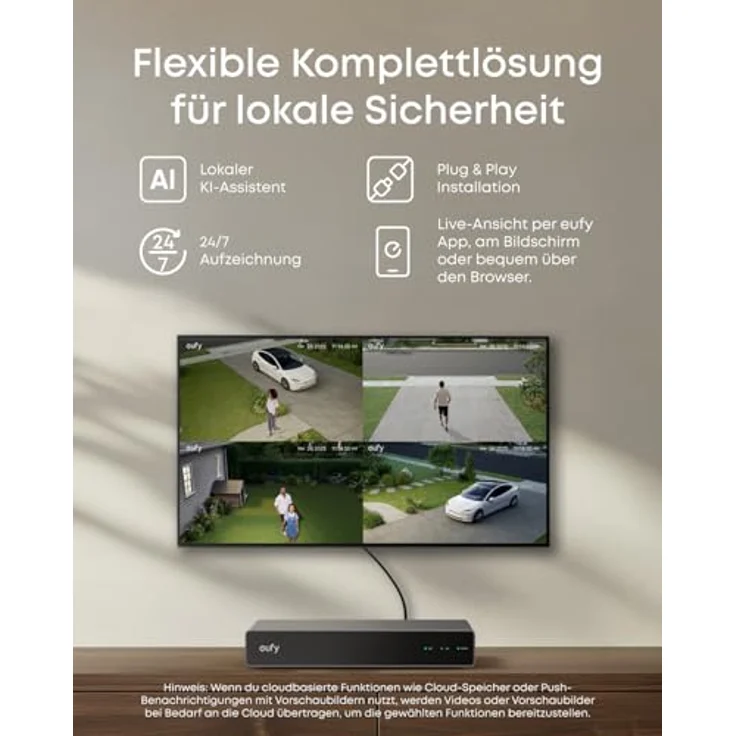 eufy NVR Security System E40, 4K Ultra-HD Netzwerkkamera mit 122° Weitwinkel, Nachtsicht, 2TB Speicher, Schwarz – Bild 9