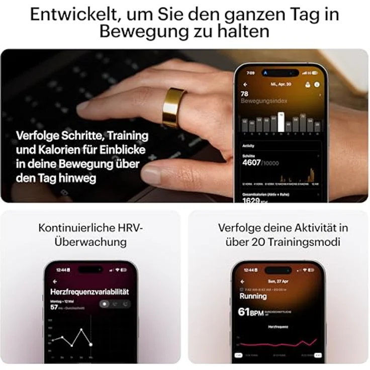 Ultrahuman Ring Air, Gold, Ringgröße 11, Wearables-Zubehör – Bild 6