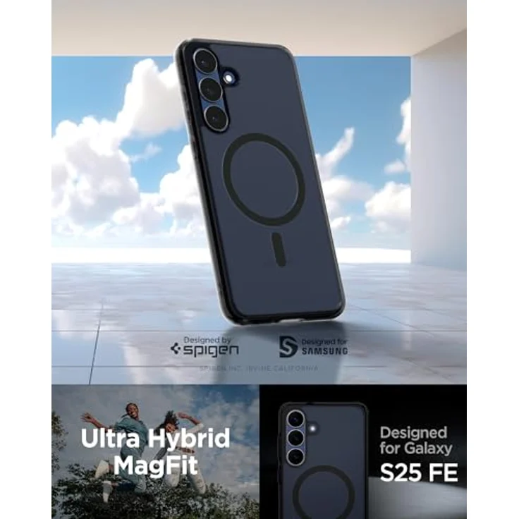 Spigen Ultra Hybrid MagFit Hülle für Samsung Galaxy S25 FE, Anti Vergilbung, kompatibel mit MagSafe, frost schwarz – Bild 2