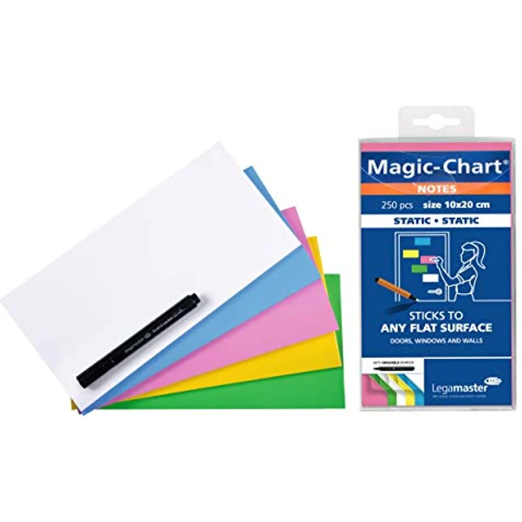 Legamaster Moderationskarten Magic-Chart Notes, 7-159494, Rechteck, sortiert, 10 x 20cm 250 Stück – Bild 1
