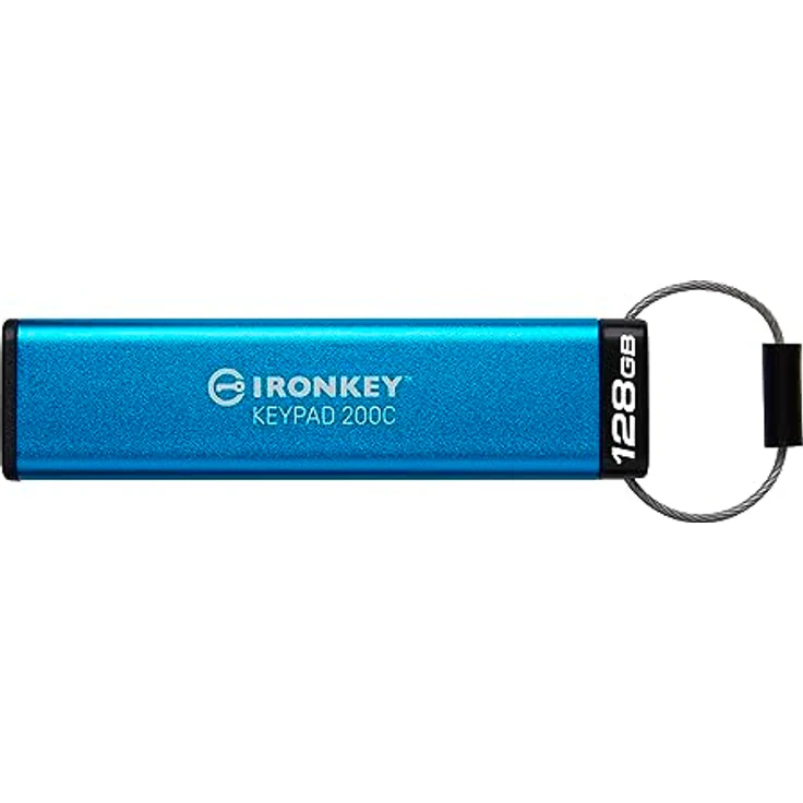 Kingston IronKey Keypad 200 Typ-C Hardware-verschlüsselter USB-Stick FIPS 140-3 Level 3 (ausstehend) mit XTS-AES 256-Bit-Hardware-Verschlüsselung - IKKP200C/128GB, Grün – Bild 1