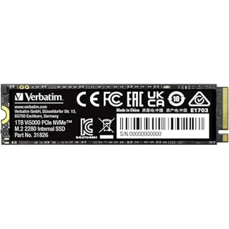 Verbatim Vi5000 M.2 SSD      1TB PCIe4 NVMe                 31826 (1000 GB, M.2 2280), SSD – Bild 1
