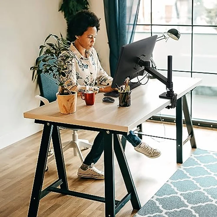 ERGOTRON NX Monitor Arm in Schwarz - Tischhalterung für Monitore bis ca. 34 Zoll BZW, bis 8kg, manuell höhenverstellbar von 19,9-44,7 cm, VESA Standard, 5 Jahre Garantie – Bild 2