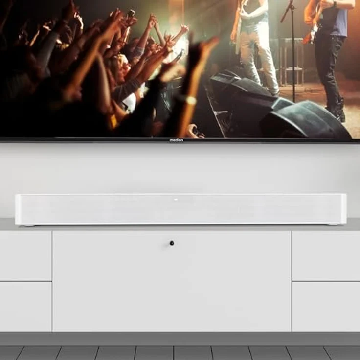 MEDION P61155 2.0 Soundbar, Bluetooth mit Fernbedienung, HDMI (ARC), 2 x 30 W RMS, weiß – Bild 2